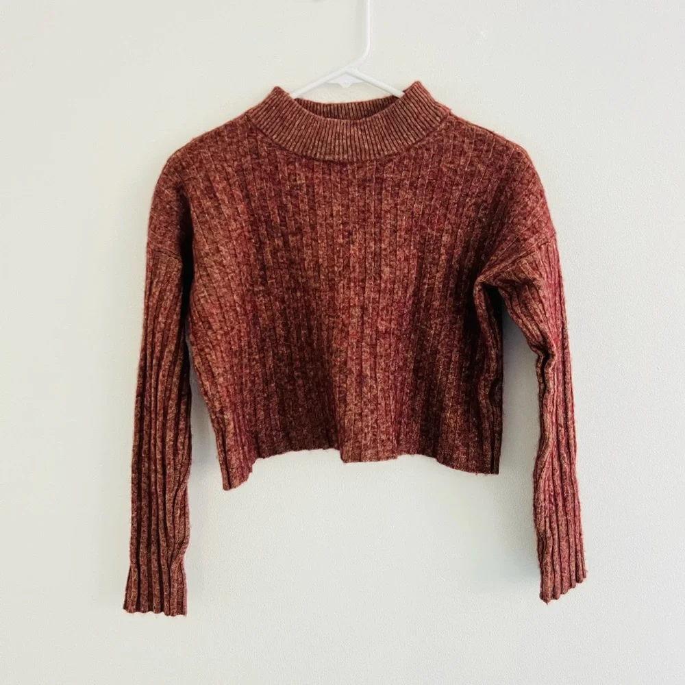 Madewell Readfield Wool Blend Fuzzy Knit Cropped Pullover Sweater Small